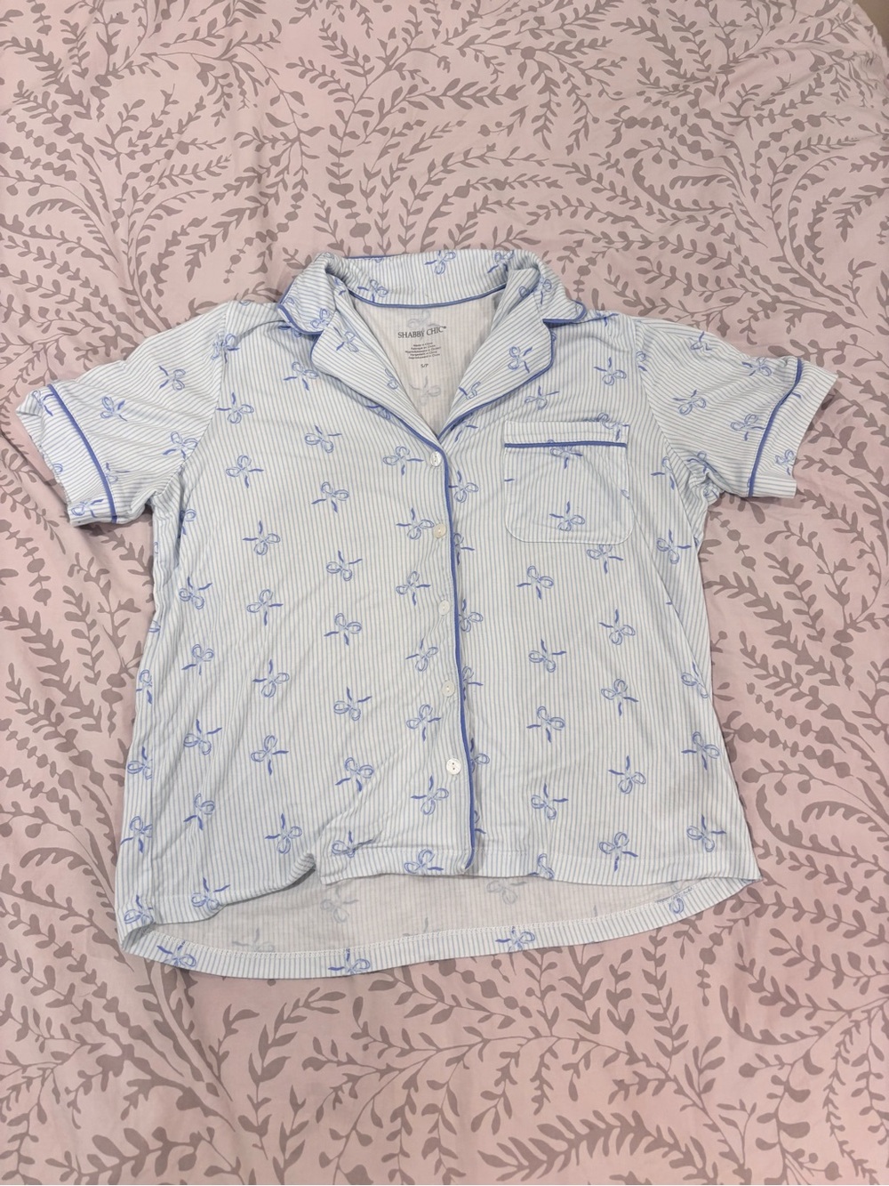 Light Blue Bow Pajama Set - Picture 2 of 4